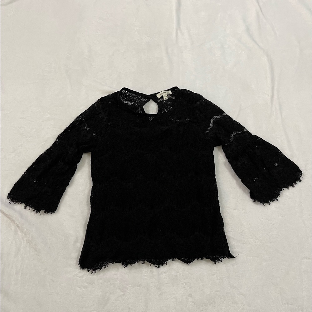 Black lace quarter length Shirt
